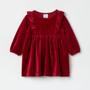 Organic Cotton Velour Dress from the Polarn O. Pyret baby collection. Clothes made using sustainably sourced materials.