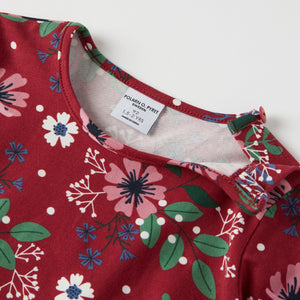 Red Floral Print Kids Top from the Polarn O. Pyret kidswear collection. Clothes made using sustainably sourced materials.