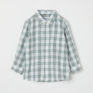 Checked Organic Cotton Baby Shirt from the Polarn O. Pyret baby collection. Nordic kids clothes made from sustainable sources.