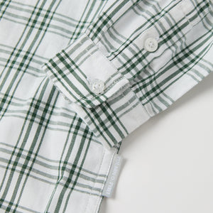 Checked Organic Cotton Baby Shirt from the Polarn O. Pyret baby collection. Nordic kids clothes made from sustainable sources.