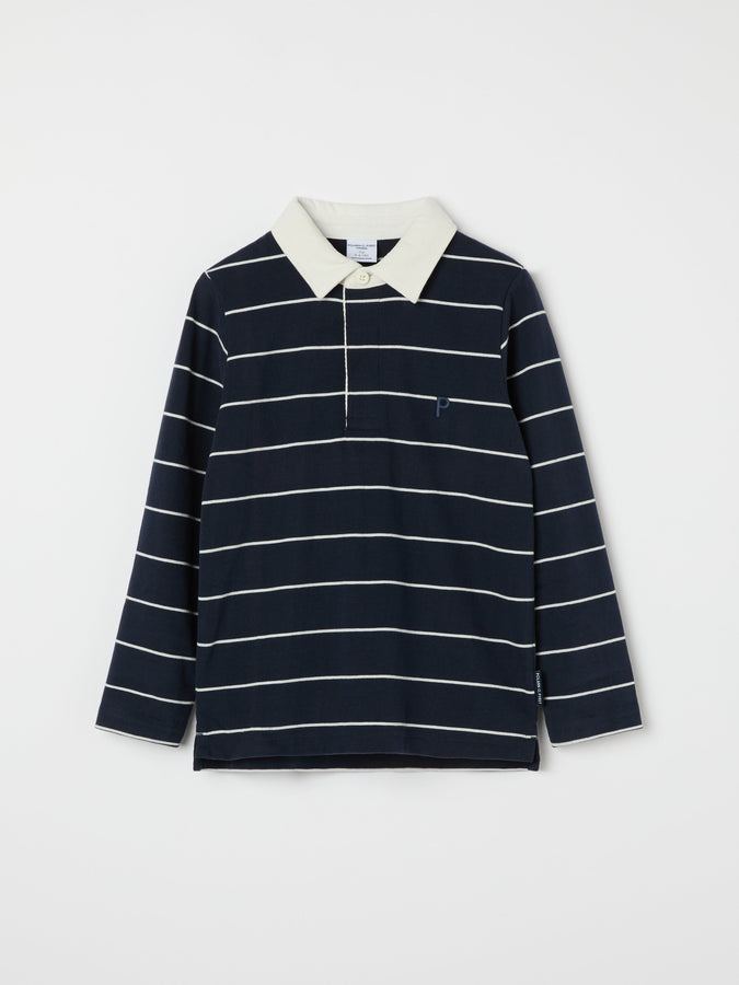 Striped Kids Rugby Shirt from the Polarn O. Pyret kidswear collection. Ethically produced kids clothing.