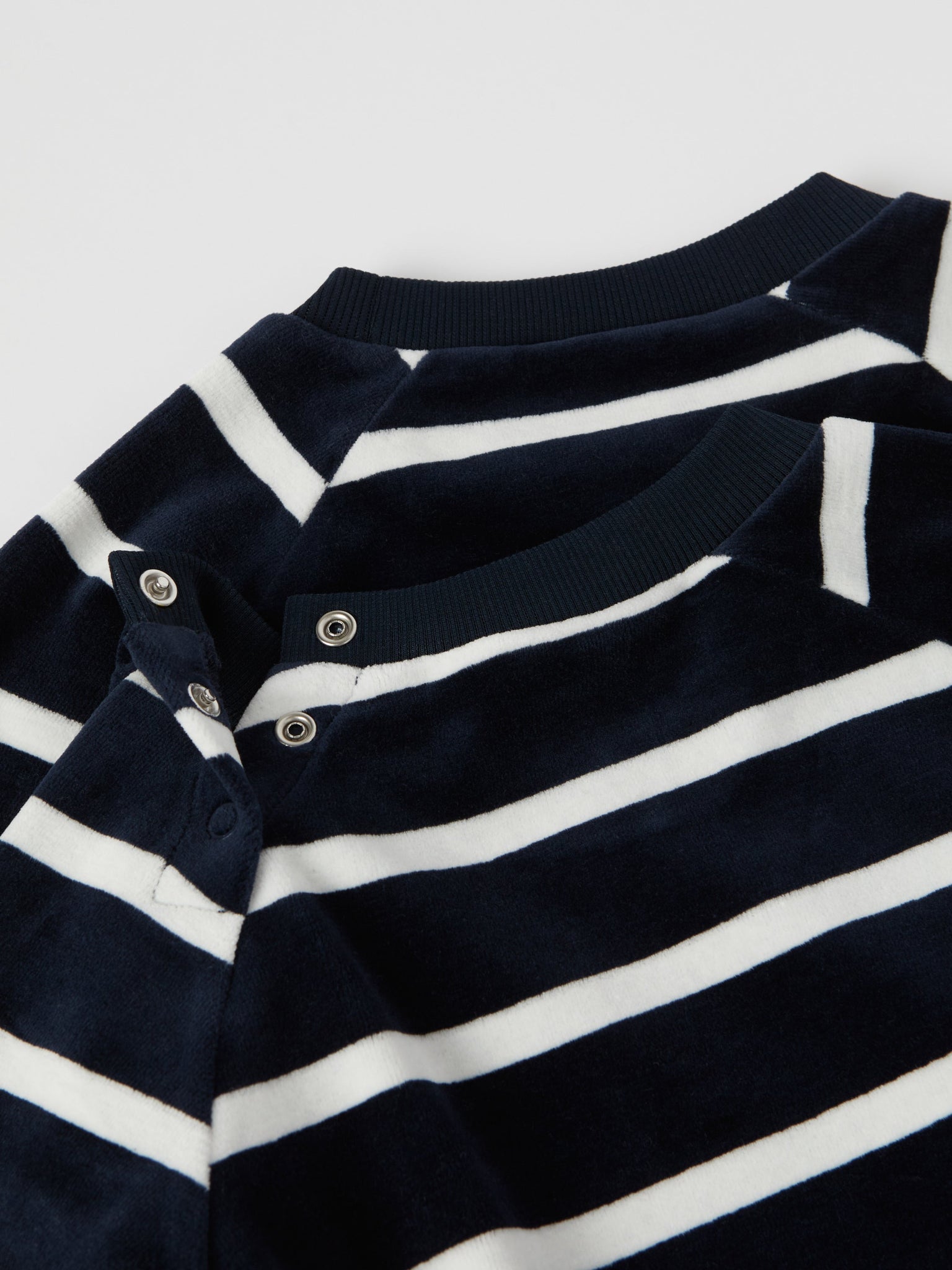 Blue Striped Velour Top from the Polarn O. Pyret kidswear collection. Clothes made using sustainably sourced materials.