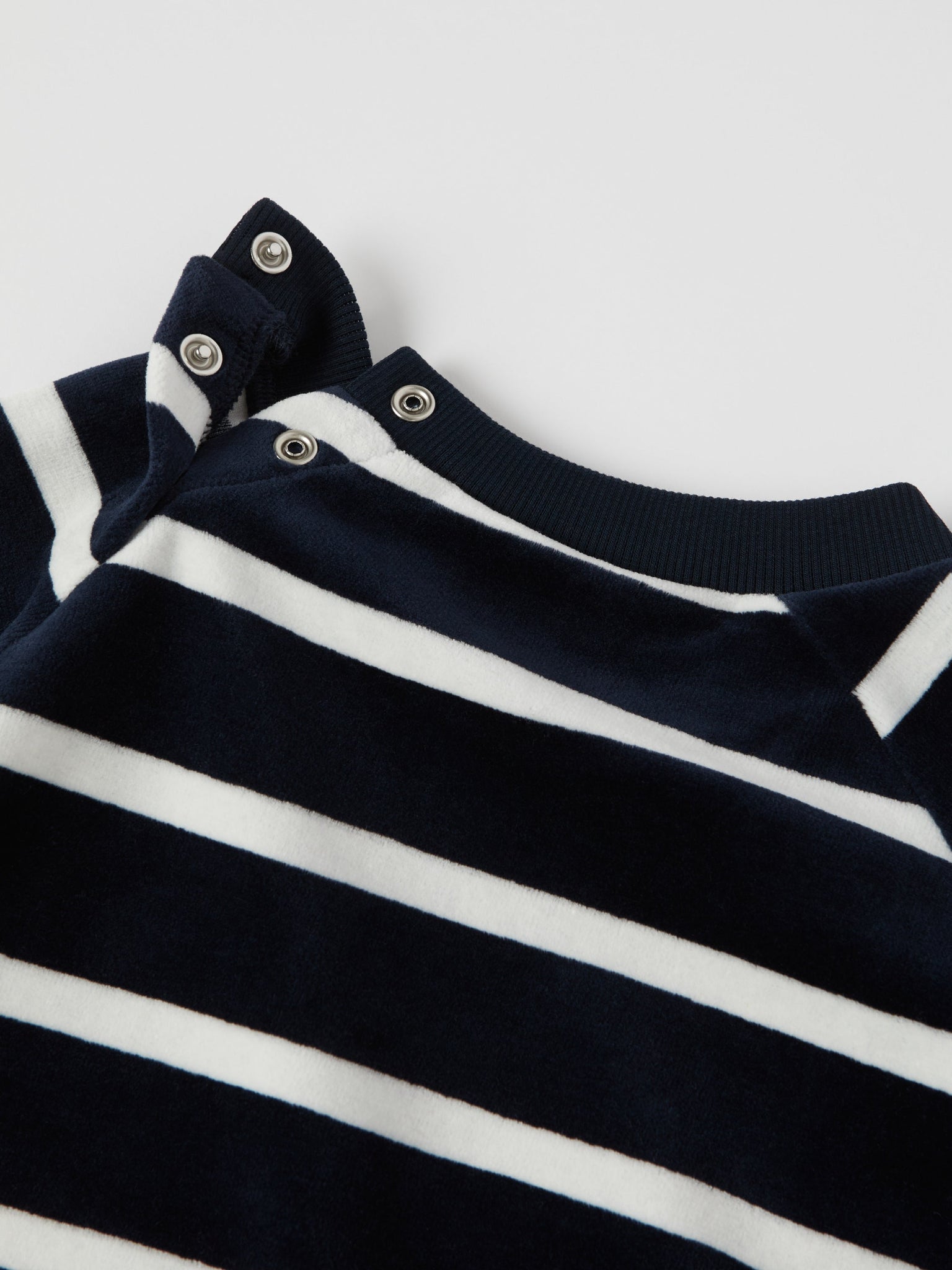 Blue Striped Velour Top from the Polarn O. Pyret kidswear collection. Clothes made using sustainably sourced materials.