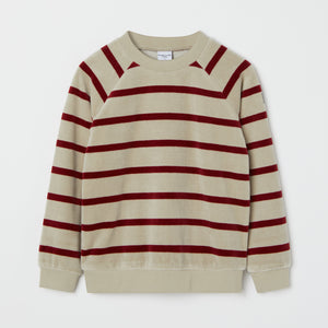 Red Striped Velour Top from the Polarn O. Pyret kidswear collection. Nordic kids clothes made from sustainable sources.