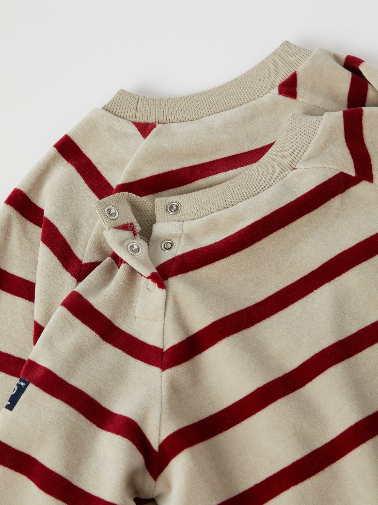 Red Striped Velour Top from the Polarn O. Pyret kidswear collection. Nordic kids clothes made from sustainable sources.