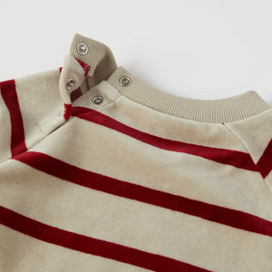 Red Striped Velour Top from the Polarn O. Pyret kidswear collection. Nordic kids clothes made from sustainable sources.