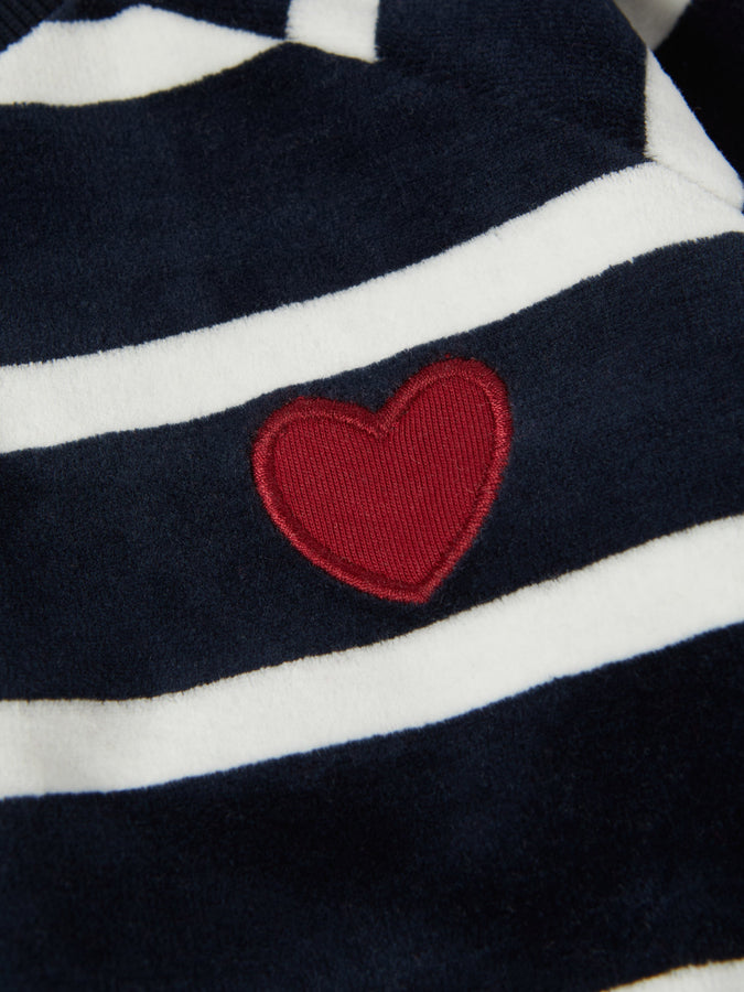 Blue Striped Velour Baby Top from the Polarn O. Pyret baby collection. Nordic kids clothes made from sustainable sources.