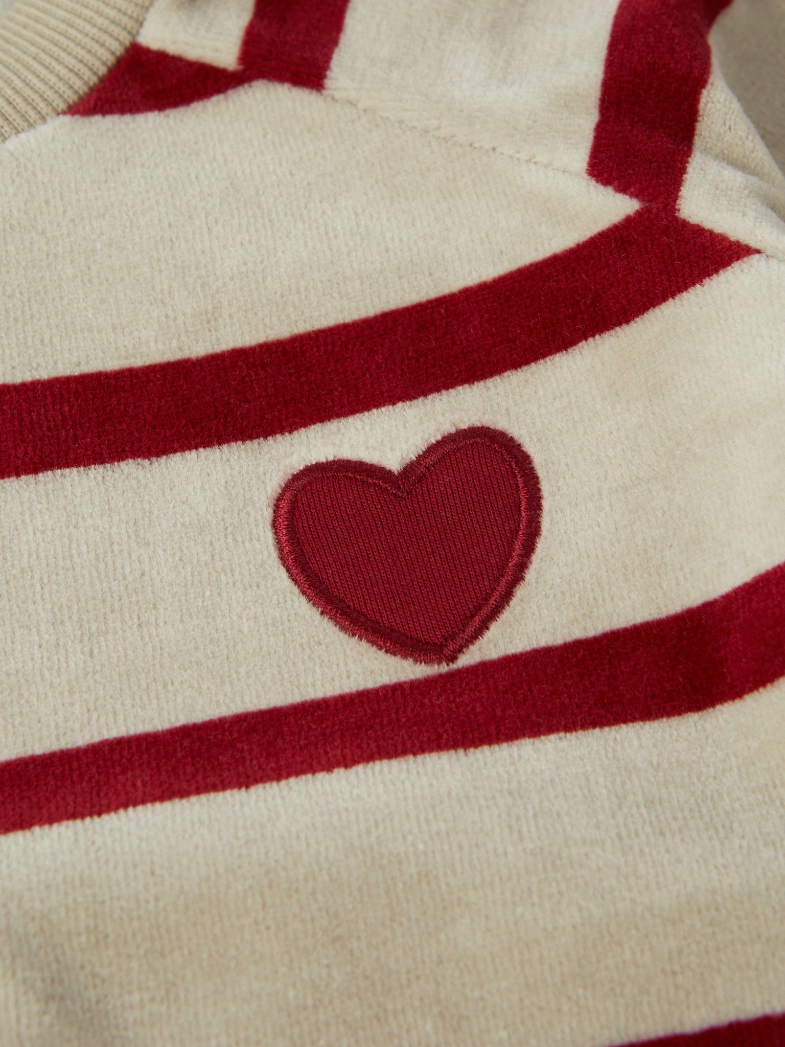 Red Striped Velour Baby Top from the Polarn O. Pyret baby collection. Ethically produced kids clothing.