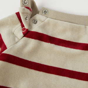 Red Striped Velour Baby Top from the Polarn O. Pyret baby collection. Ethically produced kids clothing.