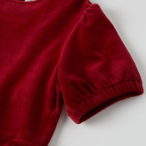 Red Velour Kids Dress from the Polarn O. Pyret kidswear collection. Clothes made using sustainably sourced materials.