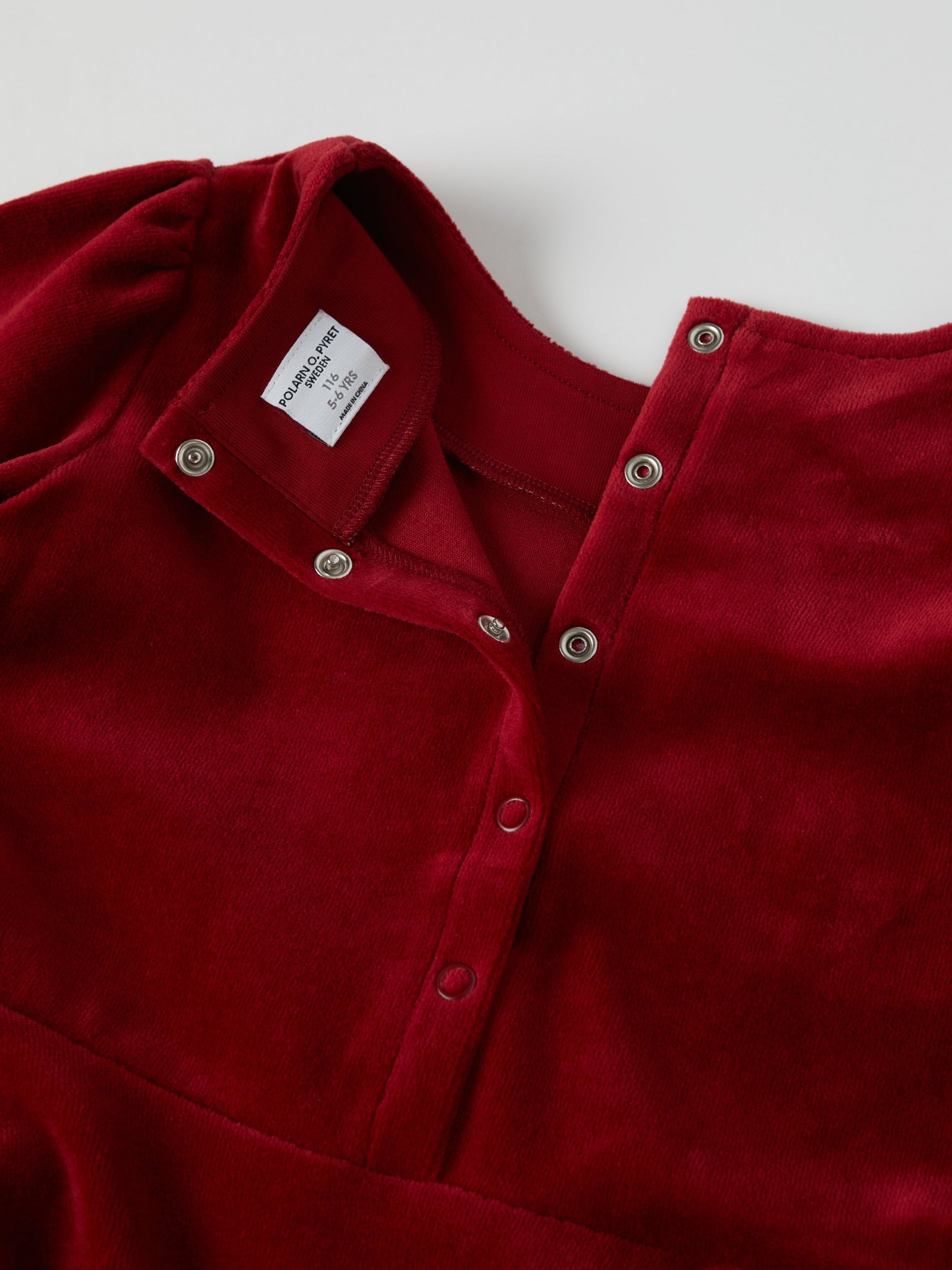 Red Velour Kids Dress from the Polarn O. Pyret kidswear collection. Clothes made using sustainably sourced materials.