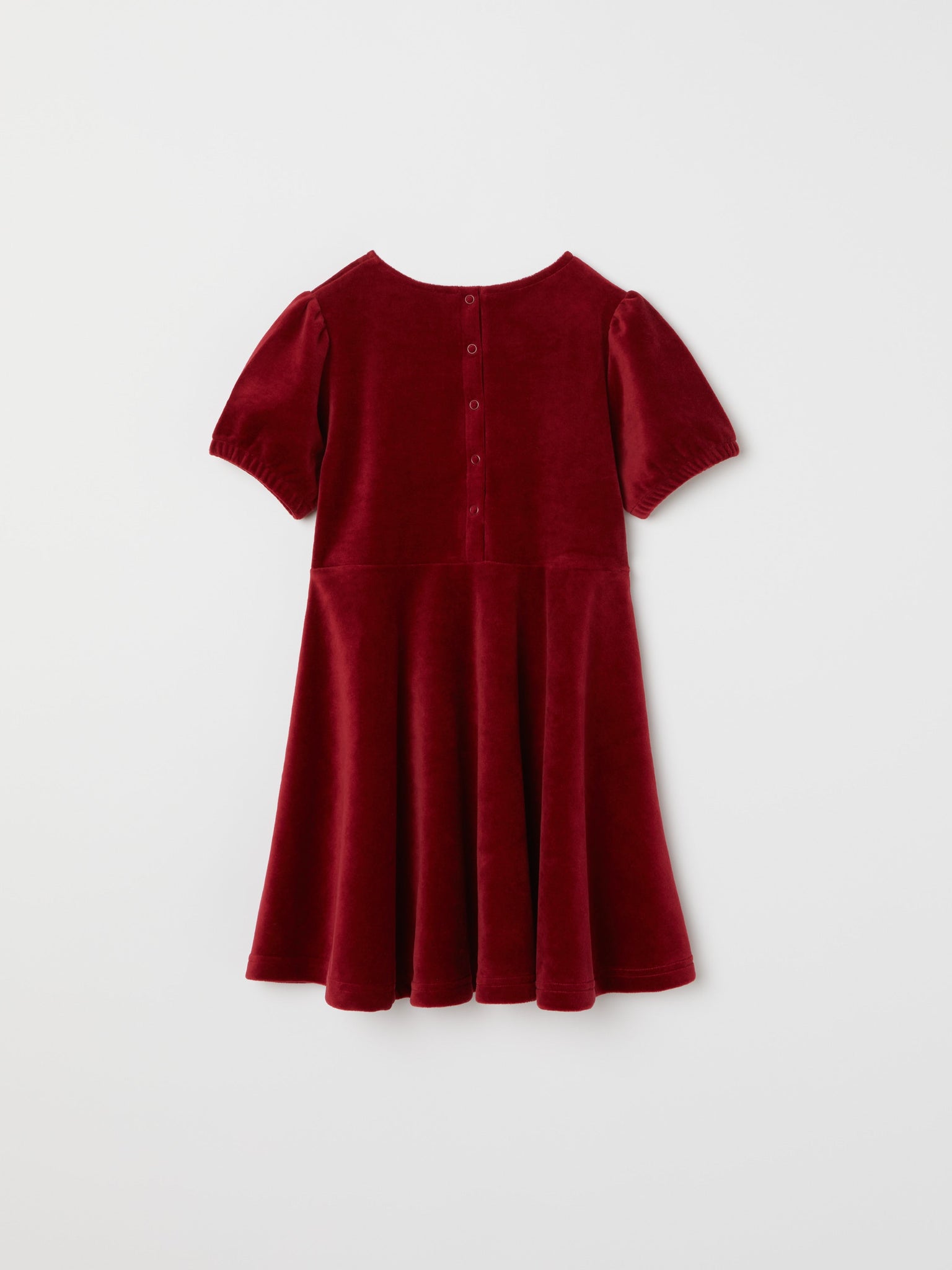 Red Velour Kids Dress from the Polarn O. Pyret kidswear collection. Clothes made using sustainably sourced materials.