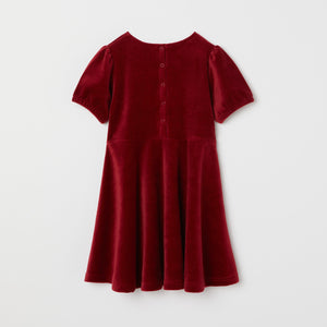 Red Velour Kids Dress from the Polarn O. Pyret kidswear collection. Clothes made using sustainably sourced materials.