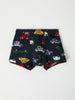 Organic Cotton Car Print Boys Boxers from the Polarn O. Pyret kidswear collection. Clothes made using sustainably sourced materials.