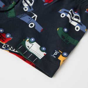 Organic Cotton Car Print Boys Boxers from the Polarn O. Pyret kidswear collection. Clothes made using sustainably sourced materials.