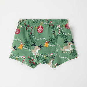 Christmas Reindeer Print Boys Boxers from the Polarn O. Pyret kidswear collection. Clothes made using sustainably sourced materials.