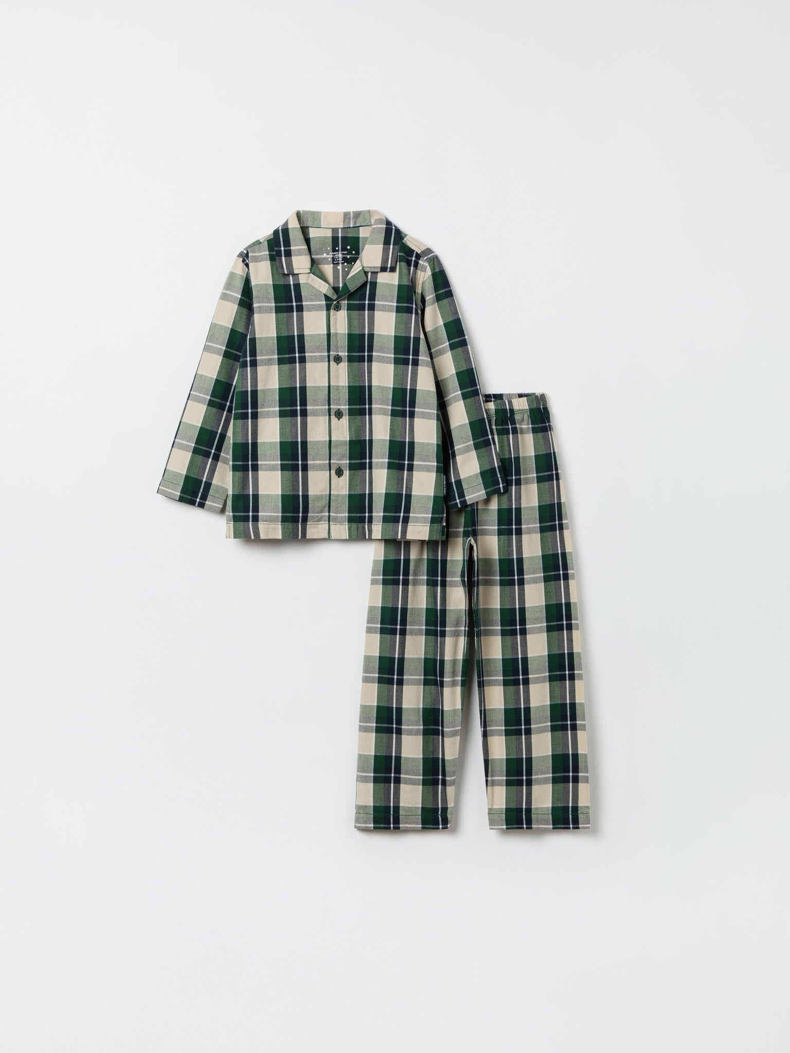 Checked Kids Pyjamas from the Polarn O. Pyret kidswear collection. Nordic kids clothes made from sustainable sources.