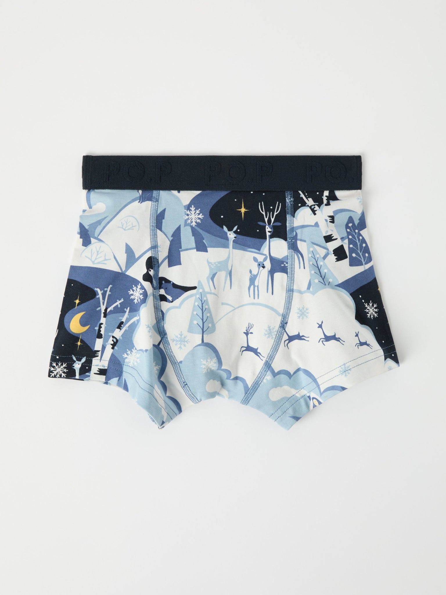 Christmas Print Boys Boxers from the Polarn O. Pyret kidswear collection. Ethically produced kids clothing.