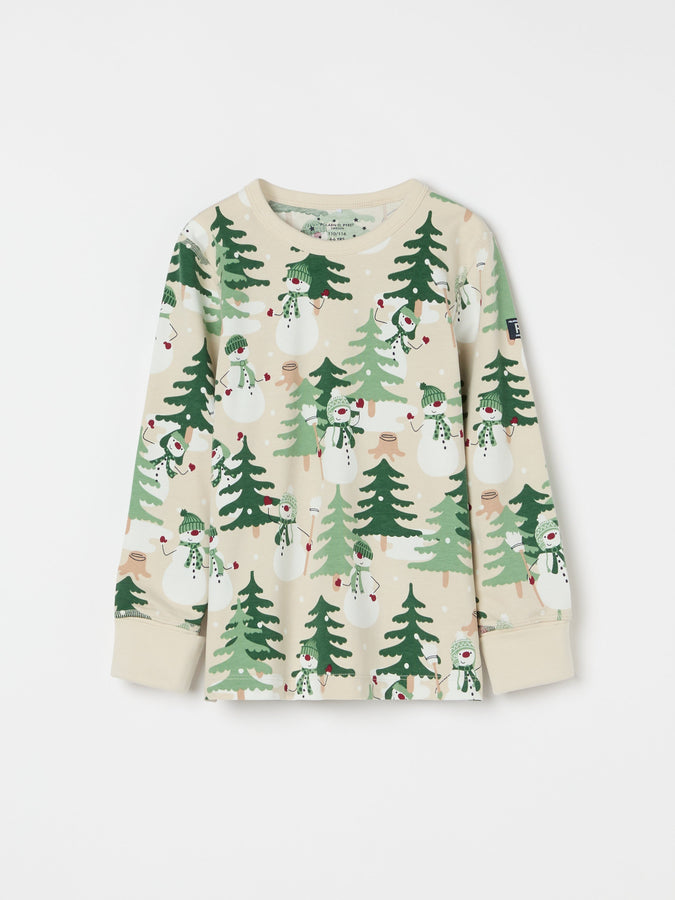 Nordic Forest Print Kids Pyjamas from the Polarn O. Pyret kidswear collection. Ethically produced kids clothing.