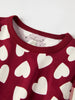 Heart Print Kids Pyjamas from the Polarn O. Pyret kidswear collection. Nordic kids clothes made from sustainable sources.