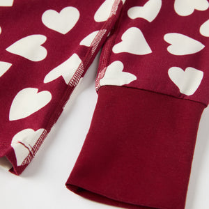 Heart Print Kids Pyjamas from the Polarn O. Pyret kidswear collection. Nordic kids clothes made from sustainable sources.