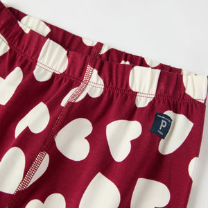 Heart Print Kids Pyjamas from the Polarn O. Pyret kidswear collection. Nordic kids clothes made from sustainable sources.