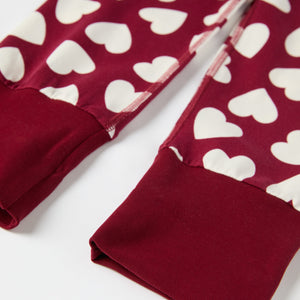 Heart Print Kids Pyjamas from the Polarn O. Pyret kidswear collection. Nordic kids clothes made from sustainable sources.