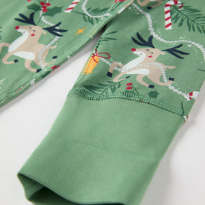 Reindeer Print Kids Pyjamas from the Polarn O. Pyret kidswear collection. Clothes made using sustainably sourced materials.