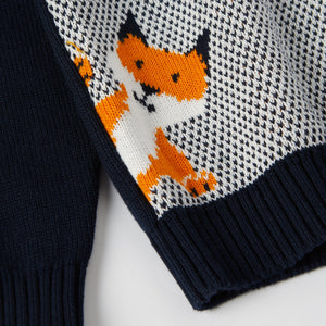 Friendly Kids Fox Jumper from the Polarn O. Pyret kidswear collection. Ethically produced kids clothing.