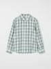 Green Cotton Checked Kids Shirt from the Polarn O. Pyret kidswear collection. Nordic kids clothes made from sustainable sources.