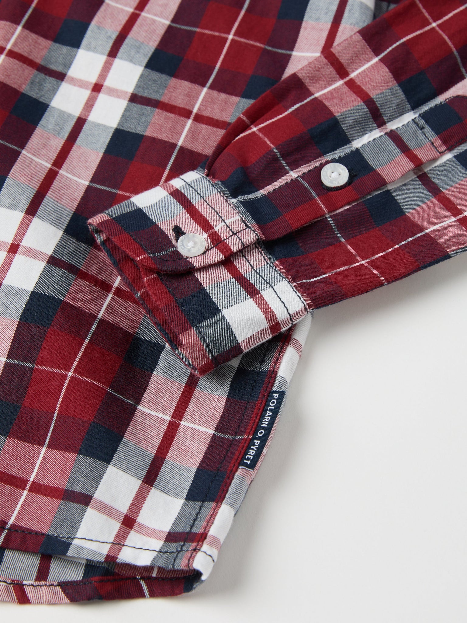 Red Cotton Checked Kids Shirt from the Polarn O. Pyret kidswear collection. Ethically produced kids clothing.