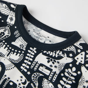 Nordic Christmas Print Kids Pyjamas from the Polarn O. Pyret kidswear collection. Ethically produced kids clothing.