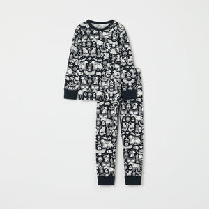 Nordic Christmas Print Kids Pyjamas from the Polarn O. Pyret kidswear collection. Ethically produced kids clothing.