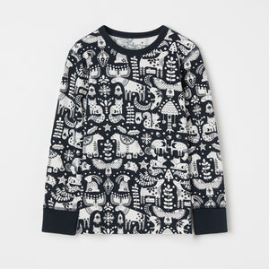 Nordic Christmas Print Kids Pyjamas from the Polarn O. Pyret kidswear collection. Ethically produced kids clothing.