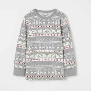 Nordic Christmas Print Kids Pyjamas from the Polarn O. Pyret kidswear collection. Nordic kids clothes made from sustainable sources.