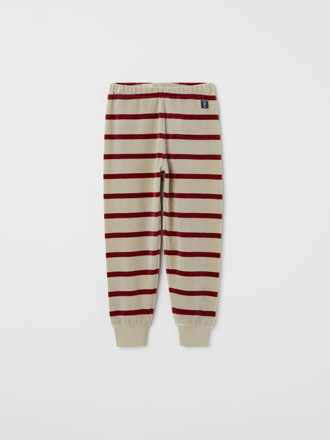 Red Striped Velour Leggings from the Polarn O. Pyret kidswear collection. Ethically produced kids clothing.