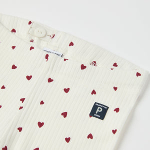 Ribbed Heart Print Leggings from the Polarn O. Pyret kidswear collection. Ethically produced kids clothing.