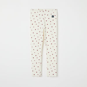 Ribbed Heart Print Leggings from the Polarn O. Pyret kidswear collection. Ethically produced kids clothing.