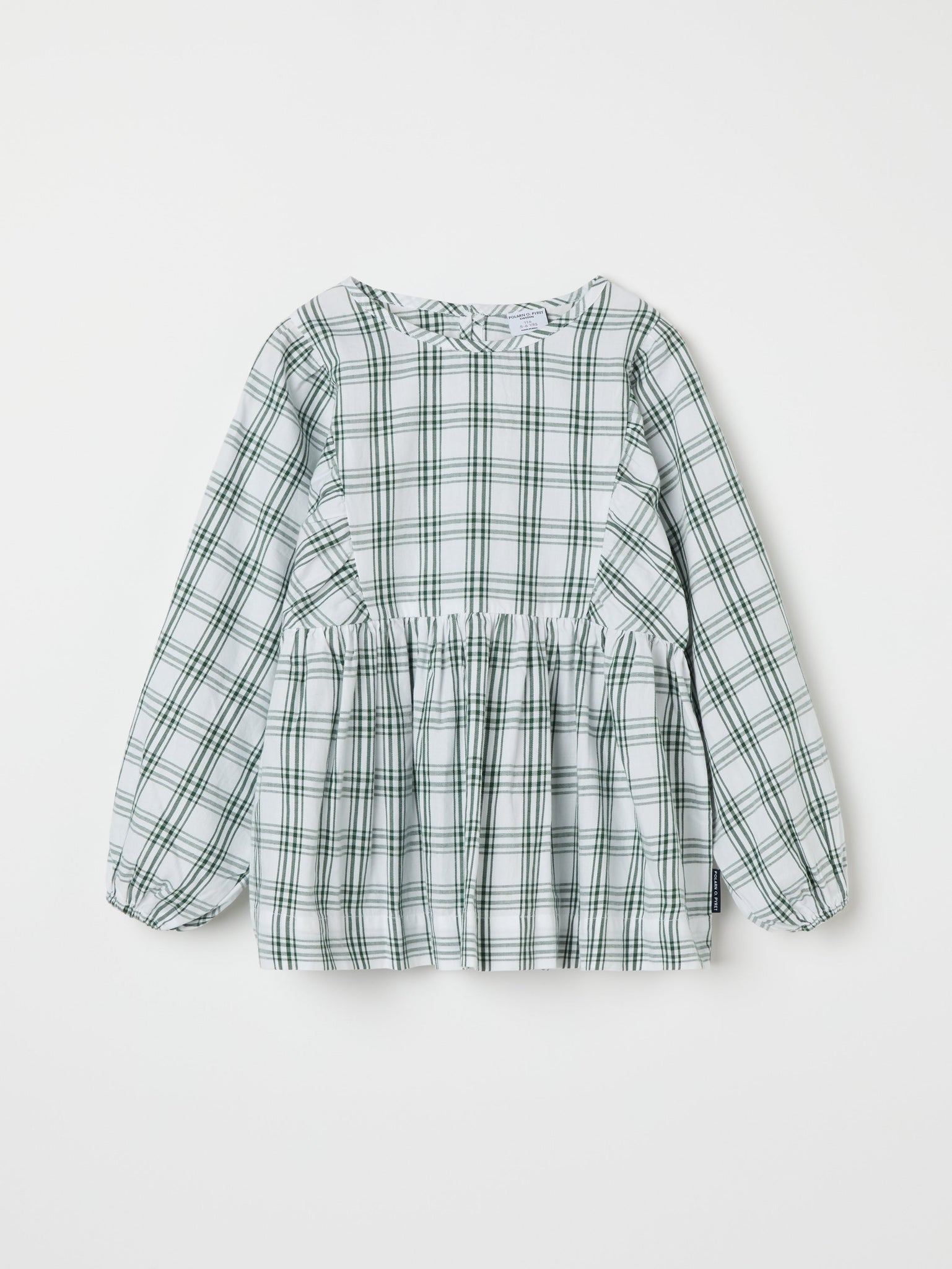 Organic Cotton Checked Kids Blouse from the Polarn O. Pyret kidswear collection. Nordic kids clothes made from sustainable sources.