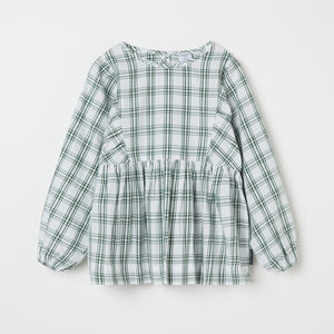 Organic Cotton Checked Kids Blouse from the Polarn O. Pyret kidswear collection. Nordic kids clothes made from sustainable sources.