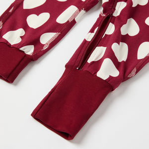 Heart Print Baby Sleepsuit from the Polarn O. Pyret baby collection. Ethically produced kids clothing.