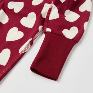 Heart Print Baby Sleepsuit from the Polarn O. Pyret baby collection. Ethically produced kids clothing.