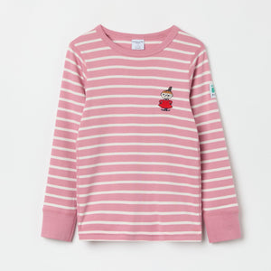 Striped Moomin Appliqué Kids Top from the Polarn O. Pyret kidswear collection. Clothes made using sustainably sourced materials.