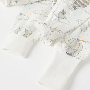 Balloon Print Baby Sleepsuit from the Polarn O. Pyret baby collection. Clothes made using sustainably sourced materials.