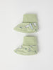 Bunny Print Cotton Baby Booties from the Polarn O. Pyret baby collection. Ethically produced kids clothing.