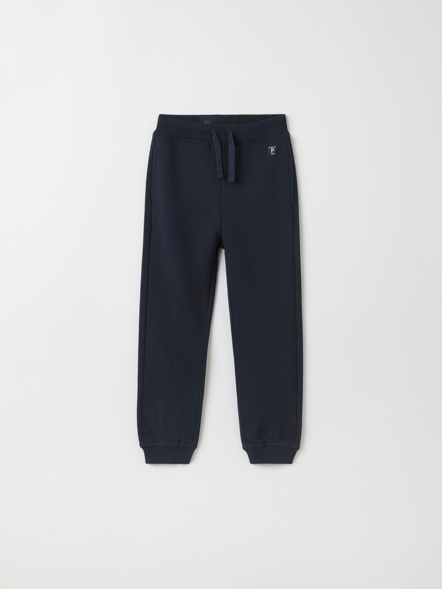 Navy Kids Joggers from Polarn O. Pyret kidswear. Nordic kids clothes made from sustainable sources.