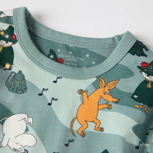 Moomin Print Kids Pyjamas from the Polarn O. Pyret kidswear collection. Clothes made using sustainably sourced materials.