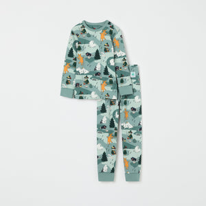 Moomin Print Kids Pyjamas from the Polarn O. Pyret kidswear collection. Clothes made using sustainably sourced materials.