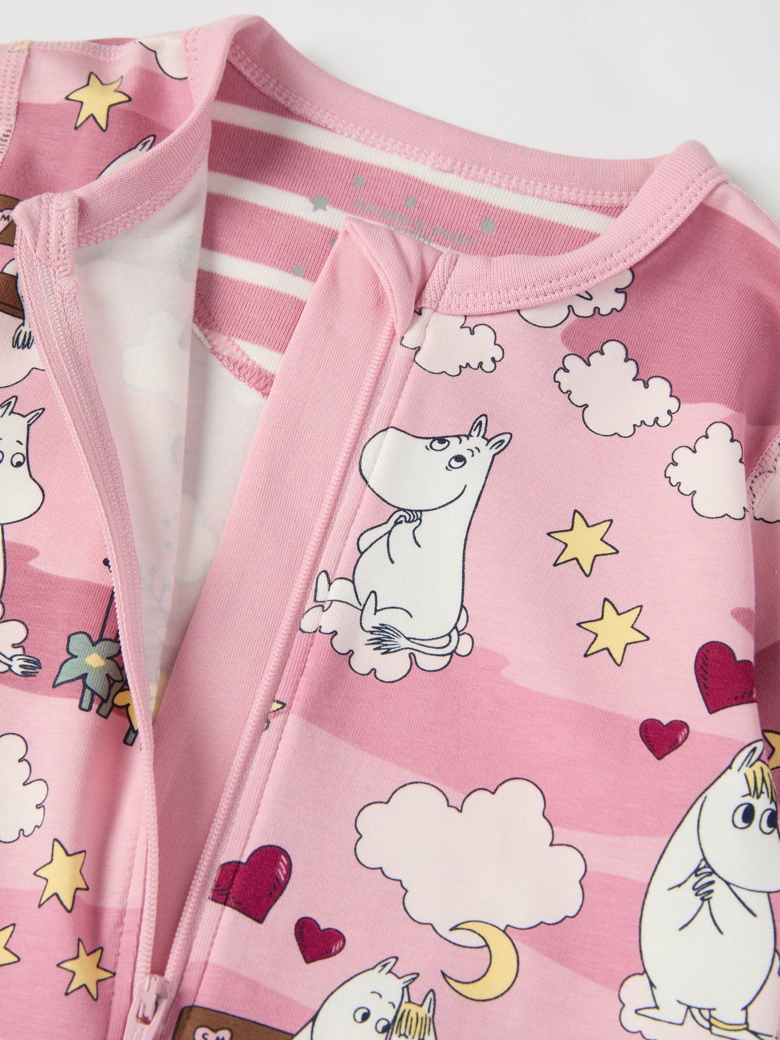 Moomin Print Baby Sleepsuit from the Polarn O. Pyret baby collection. Ethically produced kids clothing.