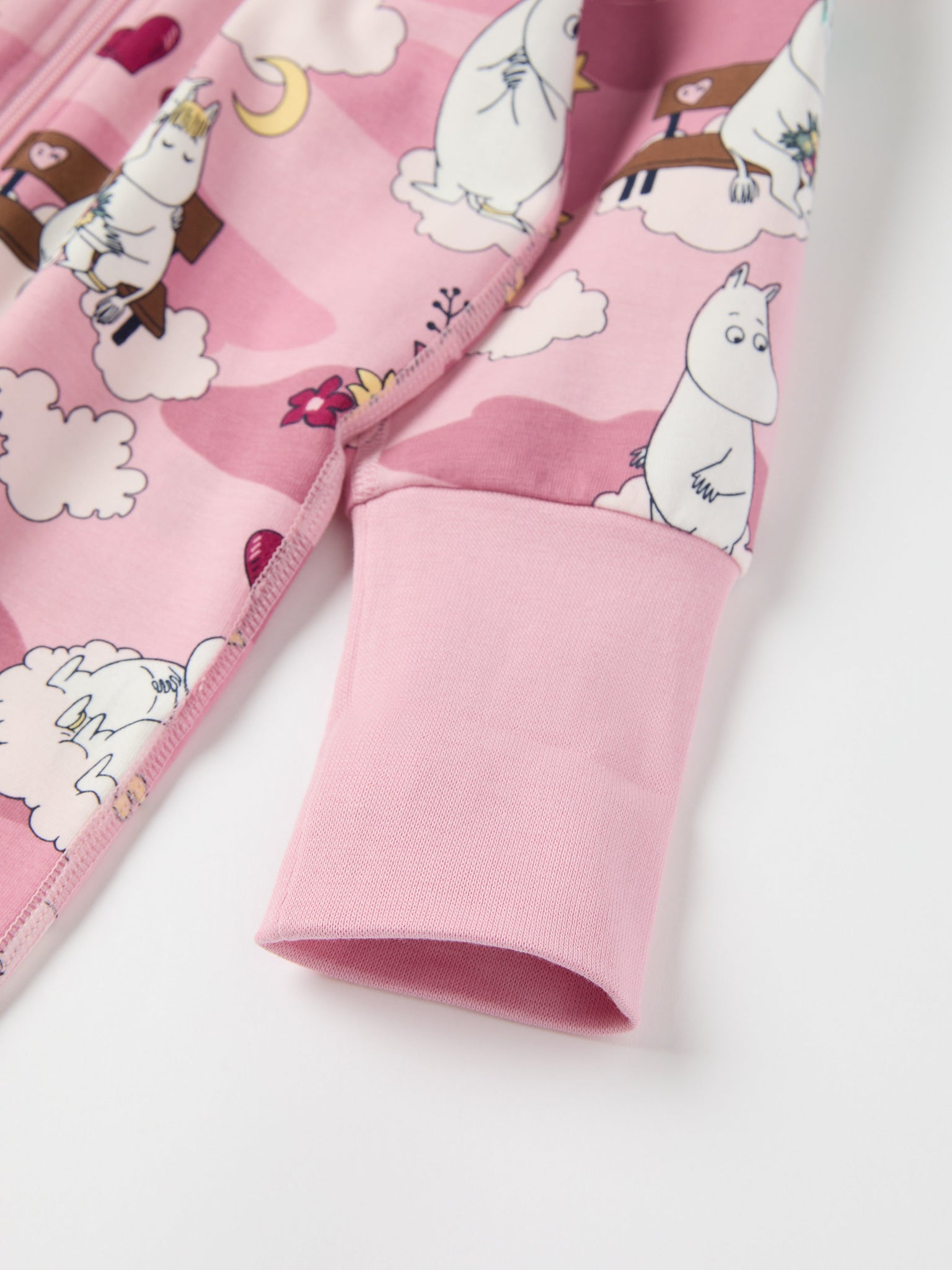 Moomin Print Baby Sleepsuit from the Polarn O. Pyret baby collection. Ethically produced kids clothing.